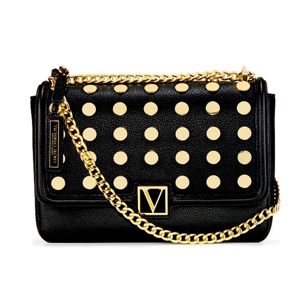 Victorias secrets black and gold shoulder crossbody bag